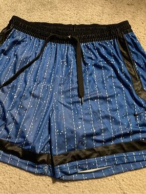 Blue Graphic Nike Athletic Shorts with Black Trim Woman,s XL